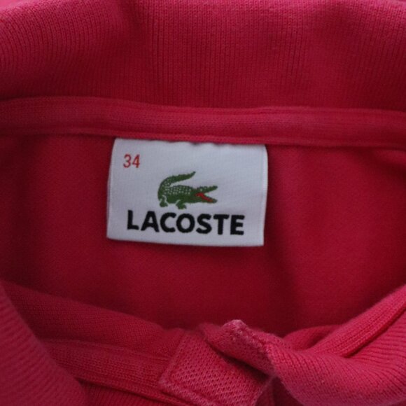 Lacoste Women's Pink Sz 34 Buttoned Polo Collar Short Sleeve Pullover Shirt Top - Picture 10 of 12